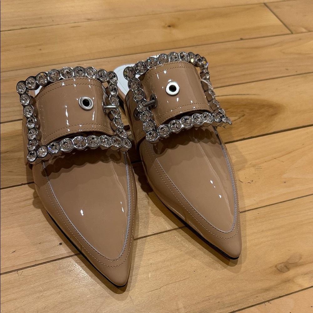 Maison Martin Margiela Beige Crystal-Trimmed Mules - Picture 4 of 13